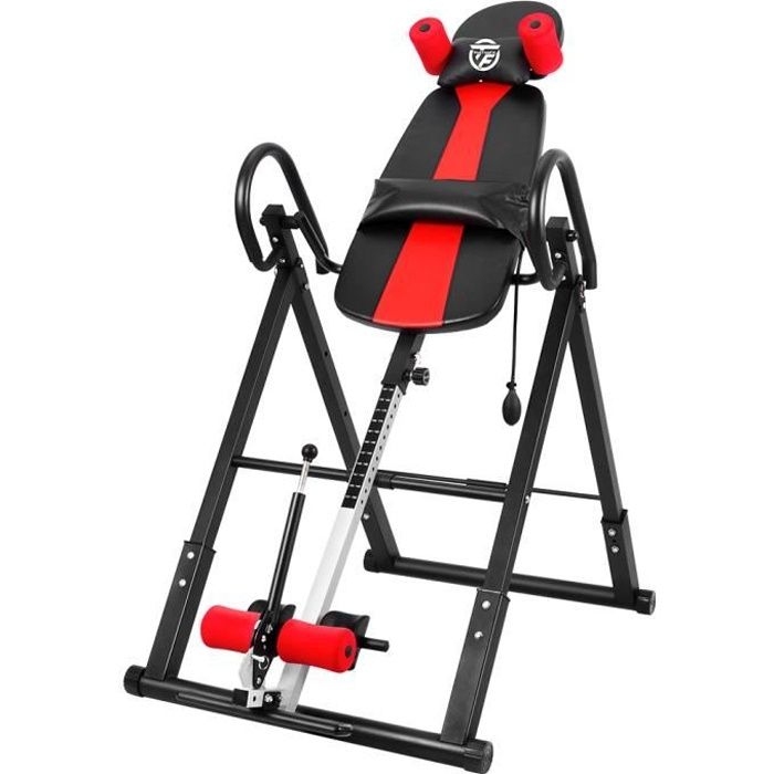 OneTwoFit Table d'inversion à hauteur réglable, machine d'inversion pliante robuste avec dossier confortable OT257