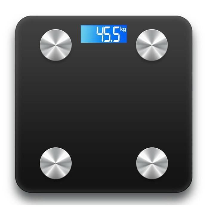 Pèse Personne Connecté Balance Impédancemètre Numérique 180kg - Noir