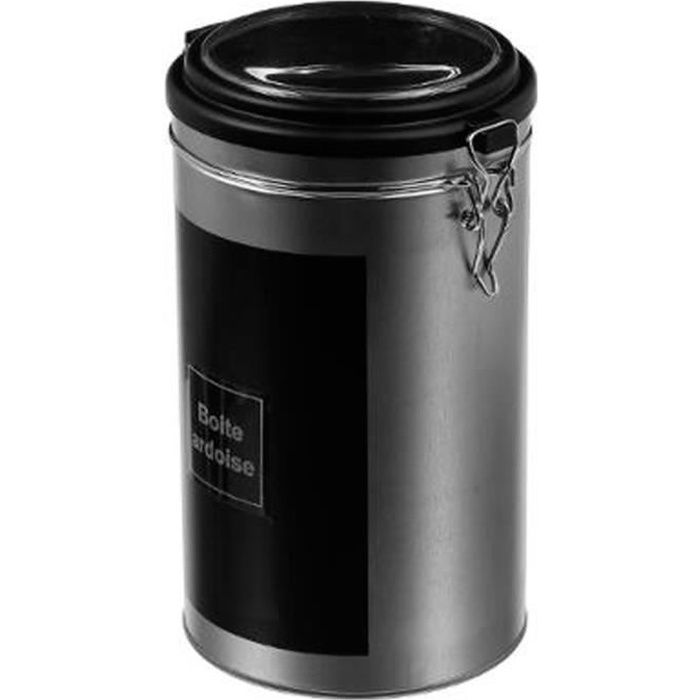 Boîte à Café en Métal -Ardoise- 19cm Argent