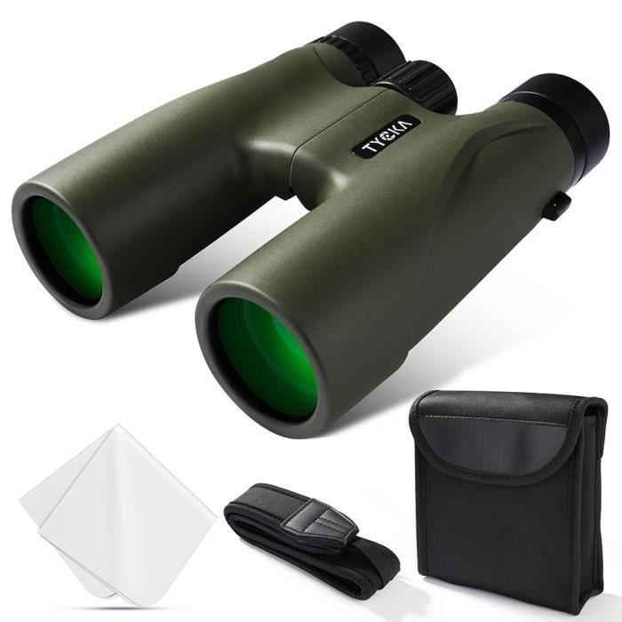 Jumelles pour adultes, jumelles compactes légères HD 12x32 Binoculaire, étanches et antibuée Grand Oculaire Large Champ de Vision
