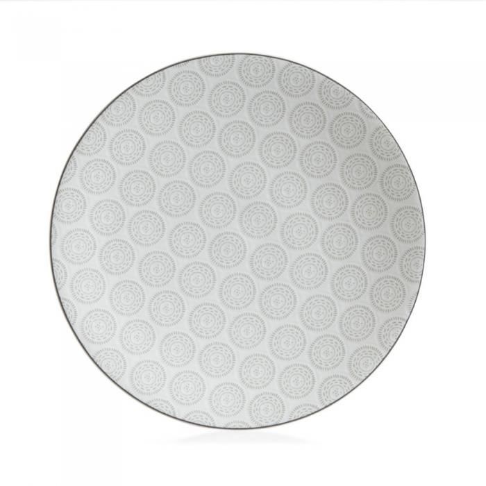 Assiette plate 27 cm chloe gris (lot de 6) - Table Passion Gris