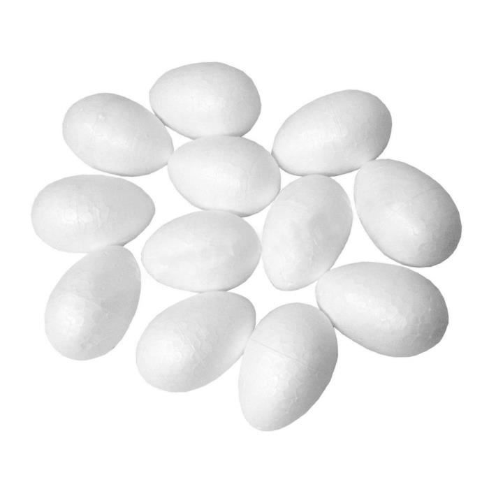 TRIXES Lot de 12 Oeufs de Pâques Artistiques en Mousse Polystyrène