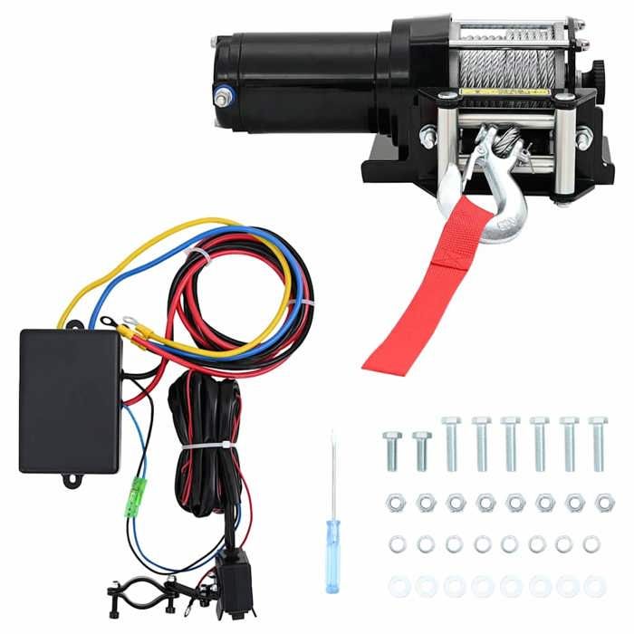 12 V Treuil électrique 1360 KG avec fil et plaque de montage