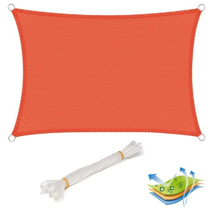 WOLTU Voile d’ombrage rectangulaire en HDPE,protection contre le soleil avec protection UV pour jardin,terrasse, 5x7m Terre Cuite