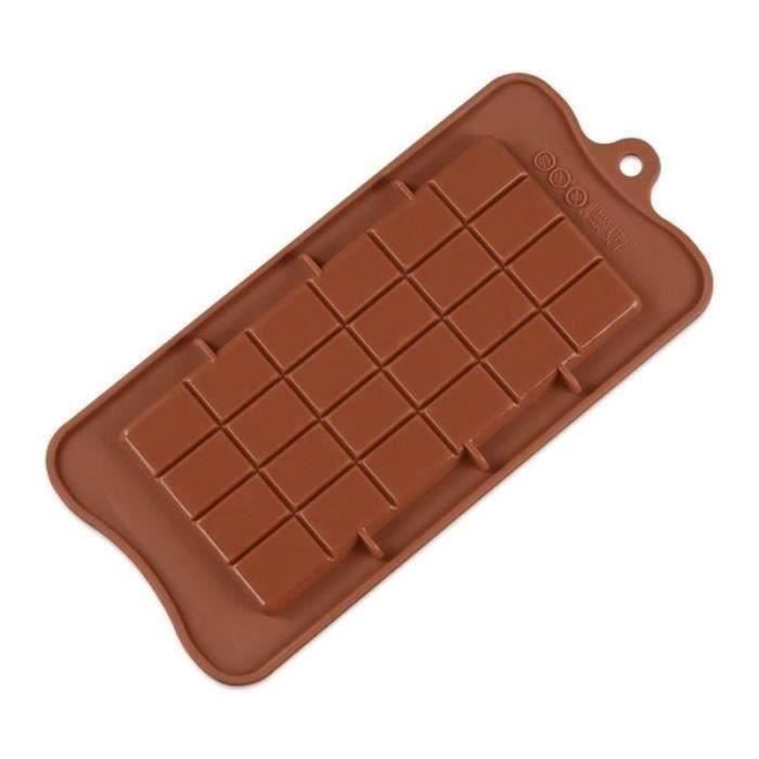 ZA16708-Moules à Chocolat en Silicone Forme Tablette 24 Cavités Anti-adhésifs pour Décoration de Gâteau Muffins Cupcakes Biscuit