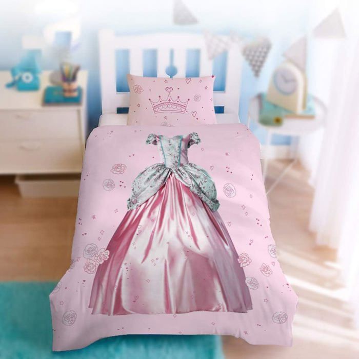Couette Twin (jumeau) Multicolore Princesse Château - Marque Elegant Home, Neuve Sous Emballage