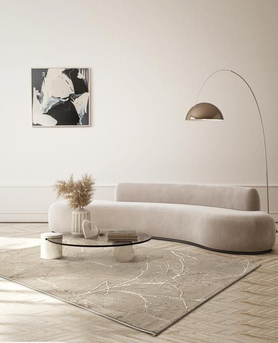 Tapis Rond Moderne - THE CARPET - Mila - Effet 3D - Gris - 200 cm