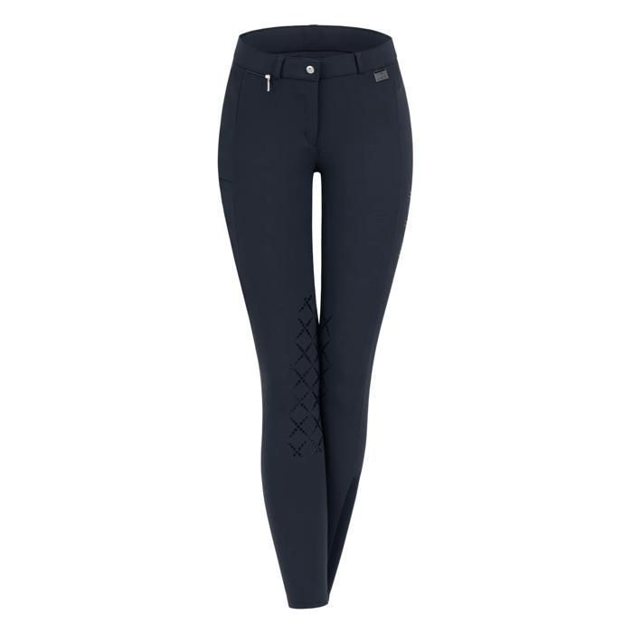 Pantalon équitation mid grip femme ELT Micro Knie - bleu nocturne