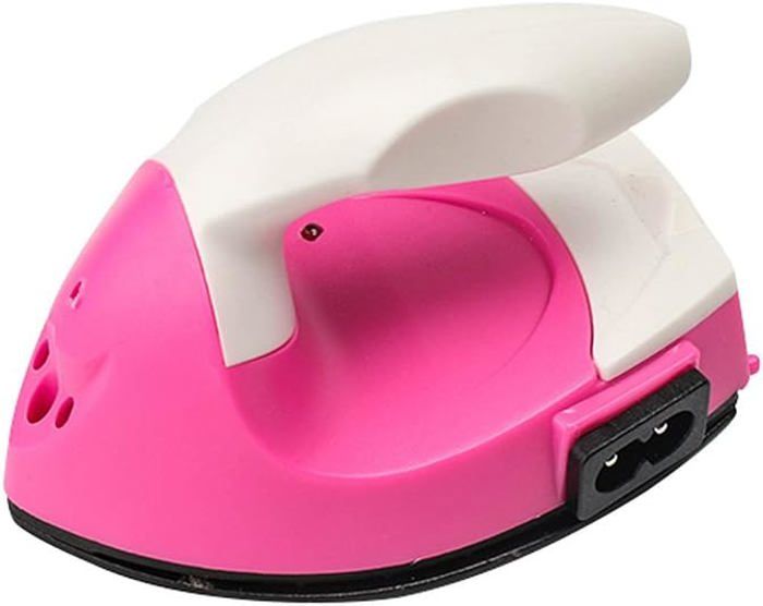 Mini Fer à Repasser électrique Rose Pour Enfants - Jouet Simulation Avec Lumière Et éponge Rotative