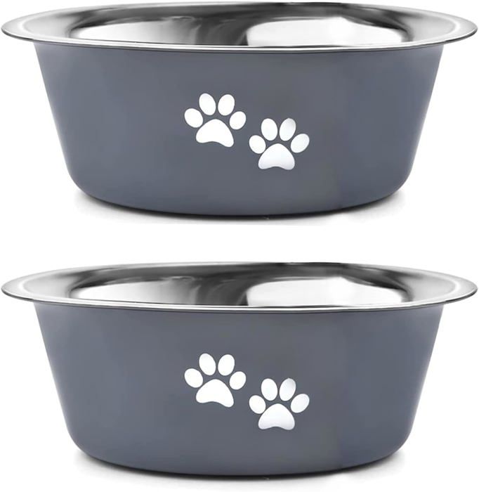 Meilleurs prix pour Lot De 2 Gamelles Antidérapantes En Acier Inoxydable Pour Chien Et Chat De Petite,Moyenne Et Grande Taille