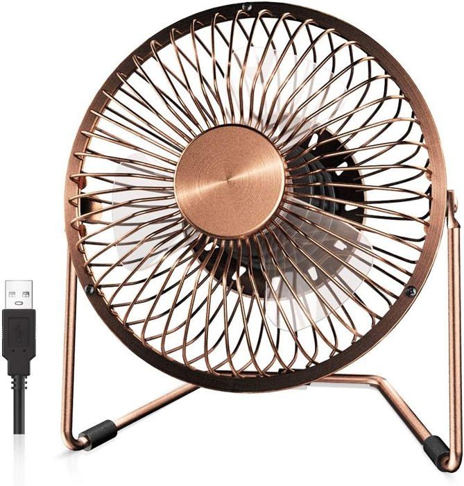 Ventilateur portable alimenté par USB flux dair puissant et rotation à 360 ° Ventilateur de table personnel pour le bureau - La Ruche Globale