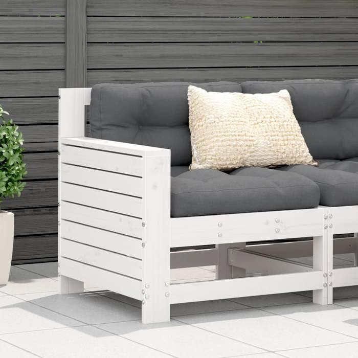 SALE 2025Sofa canapé de patio/Canapé de jardin accoudoir blanc 69x62x70 5 cm bois pin massif - 69x62x70 5 cm 13 02 Kg 9957