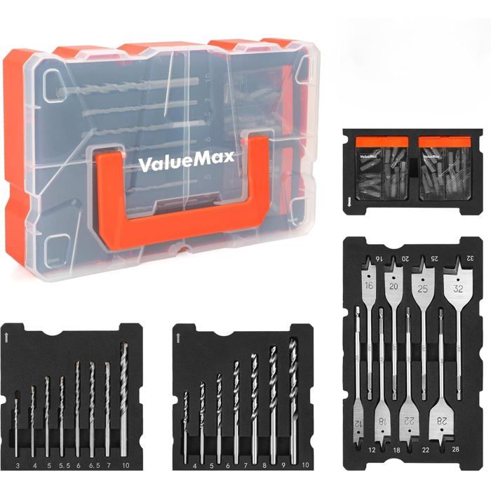 VZU Lot De 2 Rallonges De Forets Magnétiques 300 Mm - Porte-embouts Hex 6,35 Mm En Acier S2 Pour Perceuse