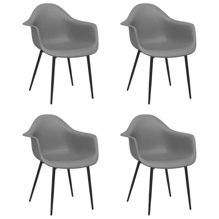 (SOLDES JUILLET)Chaises à manger 4 PCS - UU - Scandinave Fauteuil salon - gris PP FR1338080