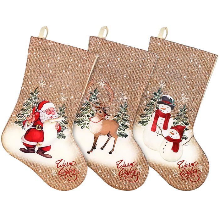 Chaussette De Noel Cheminee Chaussettes Noël À Suspendre Lot De 3 Chaussette Noel Geante Decoration Noel Interieur Sapin