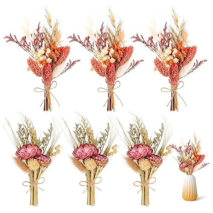 2 Bouquets De Fleurs Séchées Naturelles - Mini Bouquets Pour Décoration Table, Mariage, DIY, Scrapbooking, Bougies