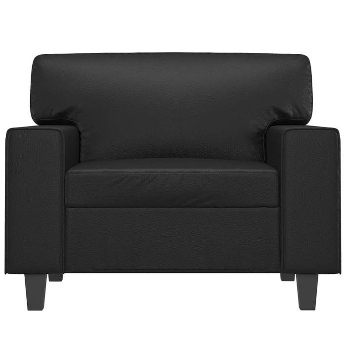 Fauteuil en similicuir - MANGO - Noir - 60 cm - 94x77x80 cm - Similicuir - Cadre en métal - Capacité 110 kg Fauteuil en similicuir - MANGO - Noir - 60 cm - 94x77x80 cm - Similicuir - Cadre en métal - Capacité 110 kg