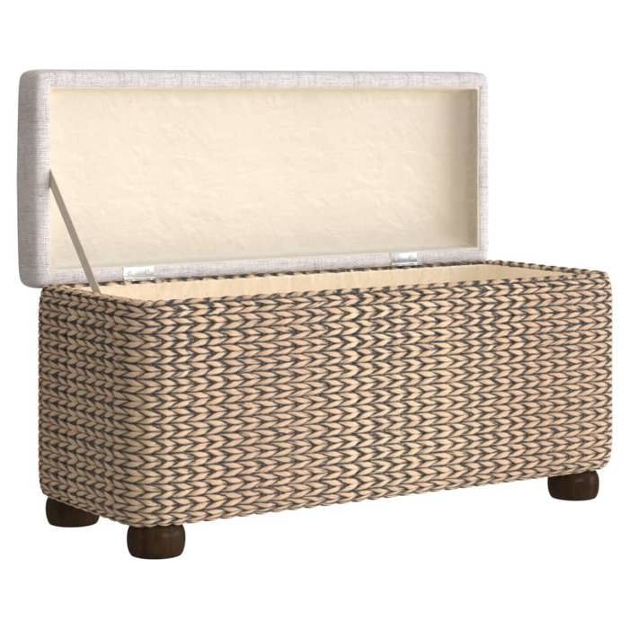 Black Friday Bancs de rangement - JILL - lot de 2 - avec coussin gris 69 cm quenouille BB530