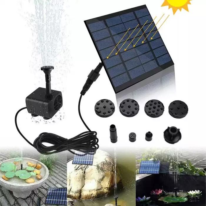 Pompe solaire pour fontaine pompe à eau avec panneau solaire monocristallin 12 W pour bassin de jardin bassin de poisson petit