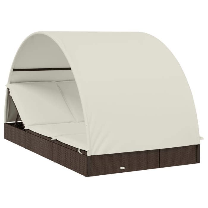 Bain de Soleil - CLARENCE® - Transat - RUIGNEUF - 2 PLACES - avec toit rond marron 211x112x140cm 31208