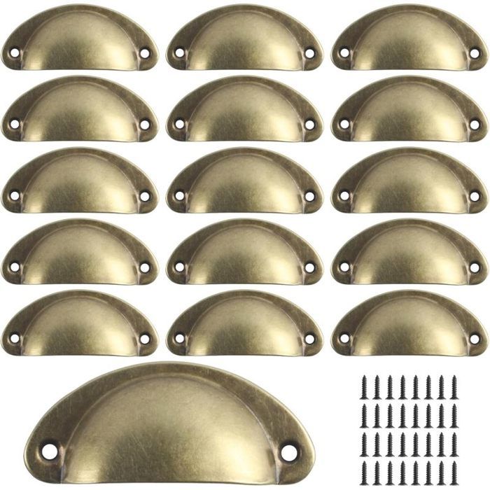 16 Poignées de Tasse Coquille Poignées de Tirage de Tiroir Vintage Poignées et Boutons de Porte de Placard de C POIGNEE DE MEUBLE