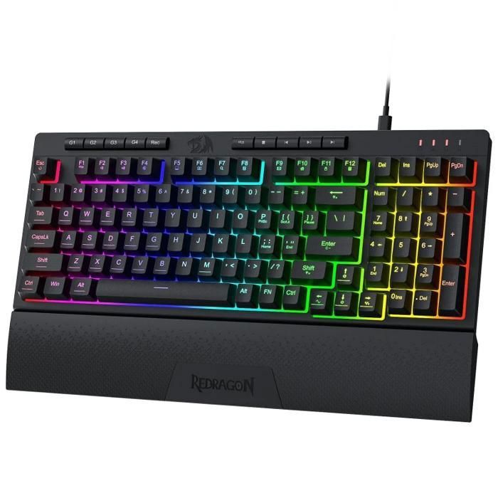 Clavier gaming - REDRAGON - K515-RGB Shiva - 98 touches - Rétroéclairage RGB dynamique - Switches membrane