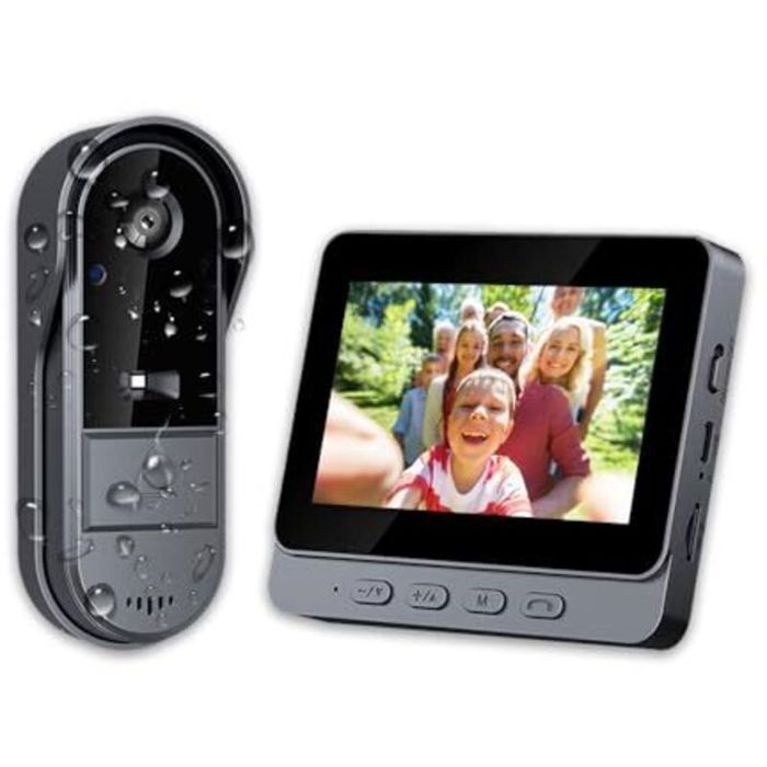 Sonnette sans fil avec caméra 1080P – Visiophone vidéo extérieur étanche IP67 – Écran 43 – Angle de vision 170° – Vision nocturne