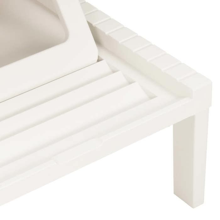 Chaise longue/Fauteuil long - Magnifique - Bain de Soleil simple - 1 PLACE - avec coussin Plastique Blanc 600781