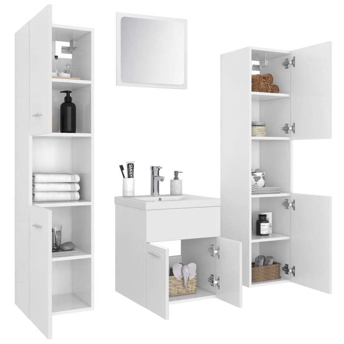 Meuble WC SWEETY Blanc Ensemble de meubles de salle de bain - Anti lhumidité - Blanc Aggloméré - Pour maquillage CL61068982516