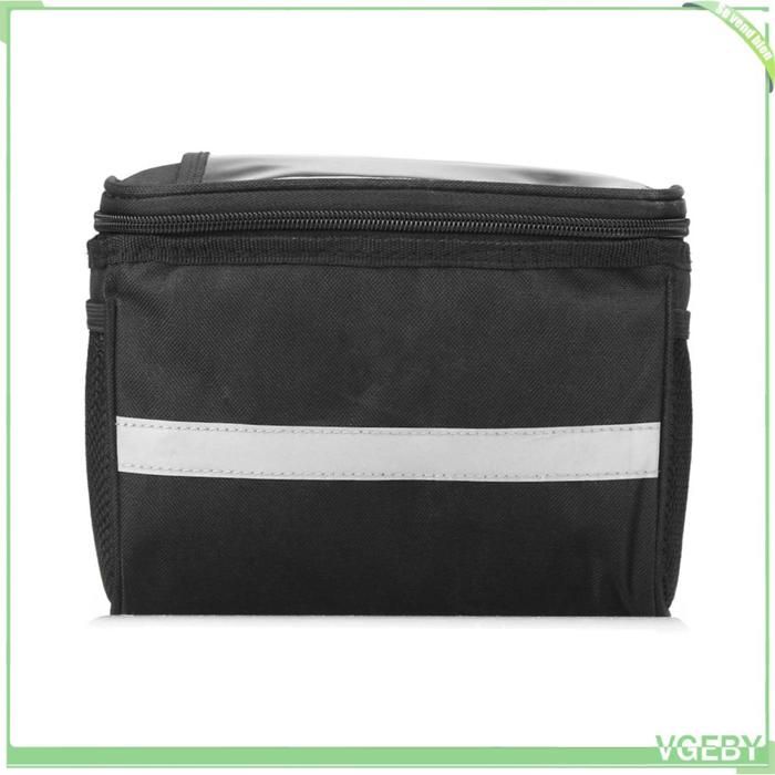 Fafeicy sac de vélo Sac isolé pour vélo sac de guidon de vélo vtt panier sac isotherme avec bande sport porte-bagages Noir