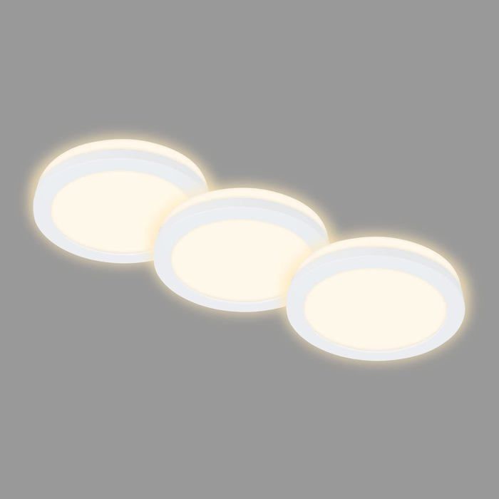 Spot LED encastré - VETOBIOL - Lot de 3 pièces - Backlight discret - IP44 pour salle de bain - Blanc chaud 3000K Spot LED encastré - VETOBIOL - Lot de 3 pièces - Backlight discret - IP44 pour salle de bain - Blanc chaud 3000K