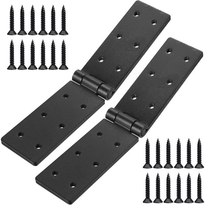 2 Pièces Charnières Pliantes Noires Robustes Charniere Caisse Charnière Coffre Charnière pour Meuble Jardin en Bois Tiroir Coffre