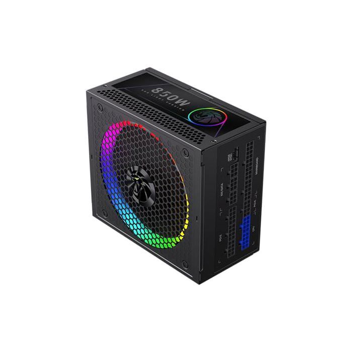 GAMEMAX RGB Alimentation PC entièrement modulaire 80 Plus Gold LLC + DC DC ARGB Sync condensateurs Japonais Ventilateur ARGB FDB 140 mm 9 Protections Garantie - vue 3