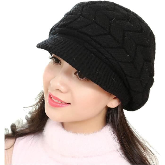 Bonnet Tricoté D'hiver Pour Femmes Imprimé Léopard Bonnet De Ski Bonnet