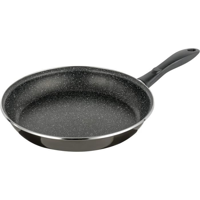 SENSARTE Poêle à Frire Antiadhésive 24cm Induction - Revêtement Granit Suisse ILAG, Sans PFOA, Poignée Thermo-isolée