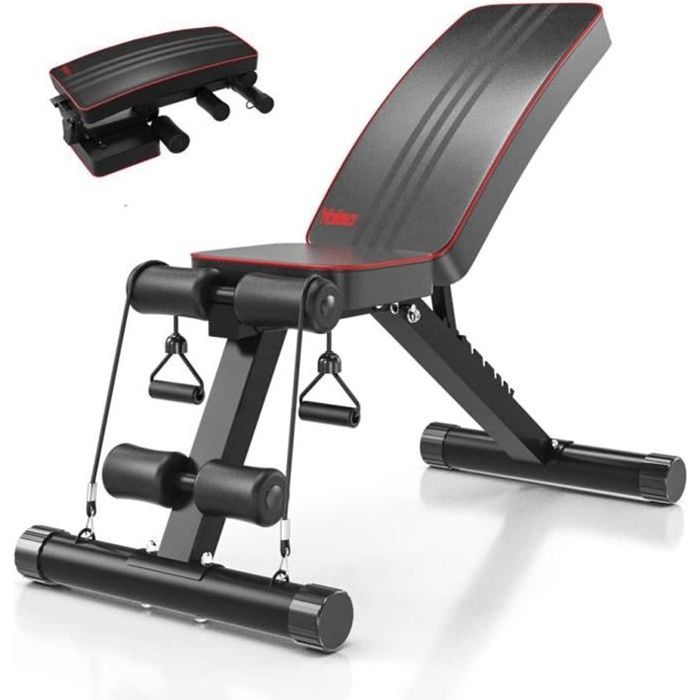 Banc de Musculation Pliable Multifonction Sit-up Fitness Musculation Bras Gym Domicile Bureau