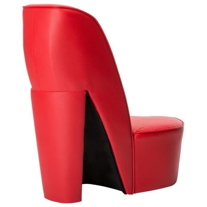 Chaise en forme de chaussure à talon haut - KAI - Rouge - Simili Chaise en forme de chaussure à talon haut - KAI - Rouge - Simili