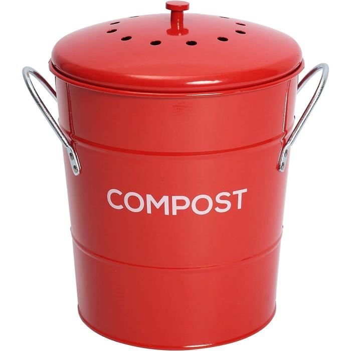 2-en-1 Métal Poubelle Compost Cuisine 3L, Seau à Compost avec Couvercle et  Filtre à Charbon, Seau Amovible à l'intérieur, Comp[351] - Cdiscount Maison