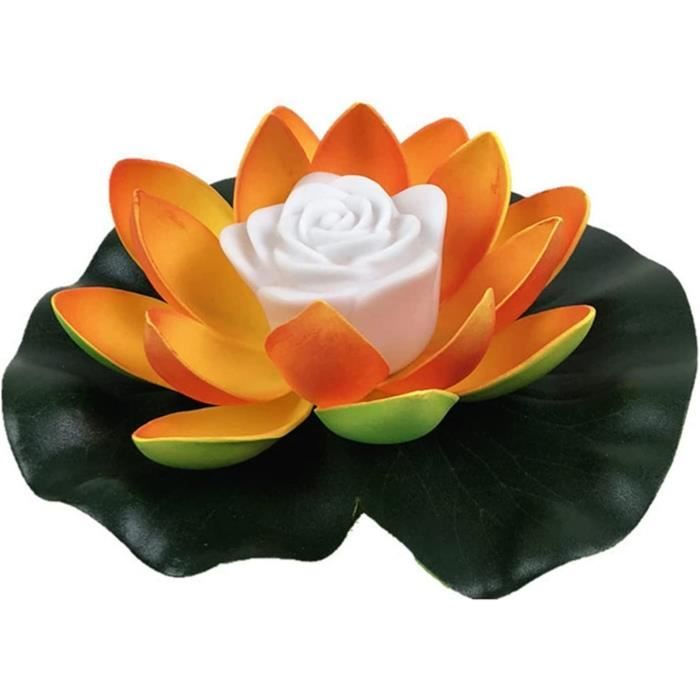 FGX Lot 3 Lanterne Lotus Flottante LED - Nénuphar Lumineux Décoration Piscine Jardin Mariage
