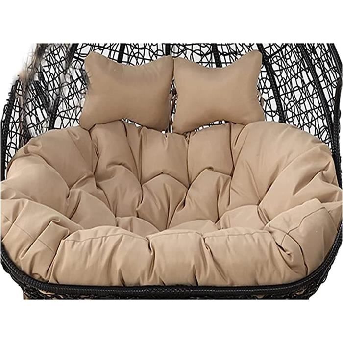 Coussin Pour Fauteuil Suspendu Ou Fauteuil œuf HOMESCAPES - Imperméable, 110x90 Cm, Vert, Avec Appuie-tête Amovible - 12