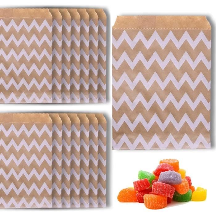 Sac Papier Kraft à Fond Marron, Sachets Papier Kraft, Sacs en Papier