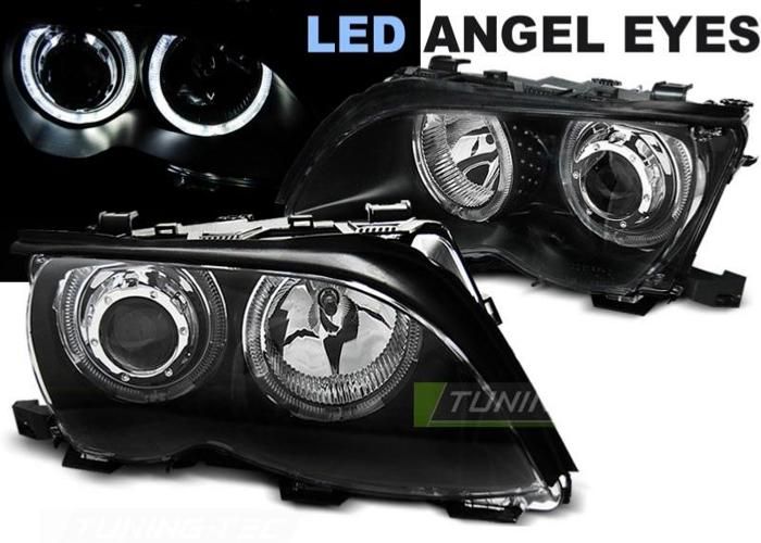 Paire de phares BMW serie 3 E46 01-05 angel eyes led noir-27361155