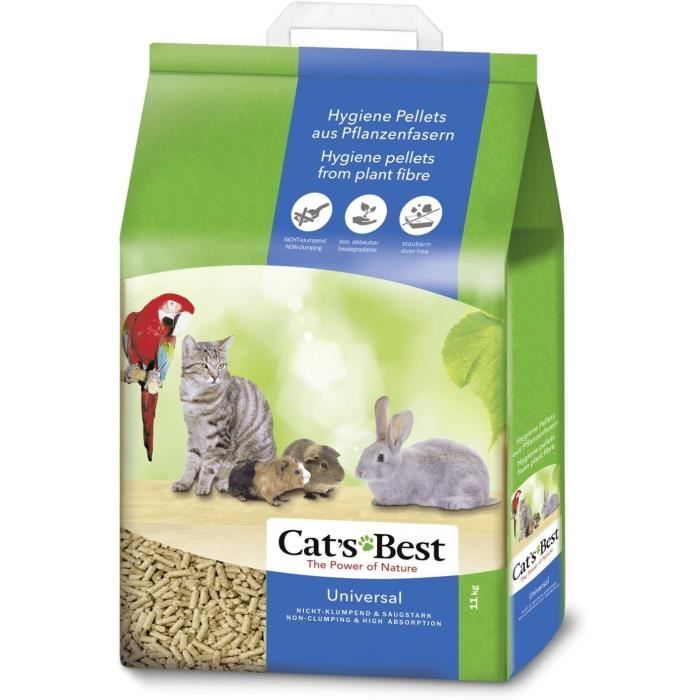 Litière pour chat Cats Best Universel - granulés de bois 100% absorbants