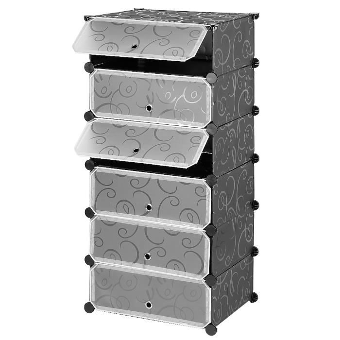 Porte-chaussures BILING - Plastique - 6 cubes DIY - Étagères à Chaussures - Organiseur de Rangement