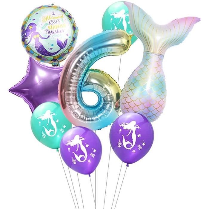 Ballon hélium sirène pour déco anniversaire fille thème sirène