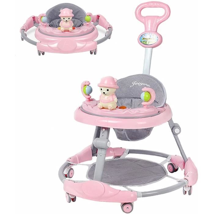 COSTWAY Trotteur Youpala Bébé 6-18Mois 2 en 1 Pliable avec Musical,3  Hauteurs Réglables Siège et Dossier Rembourré Charge 12kg Blanc - Cdiscount  Puériculture & Eveil bébé