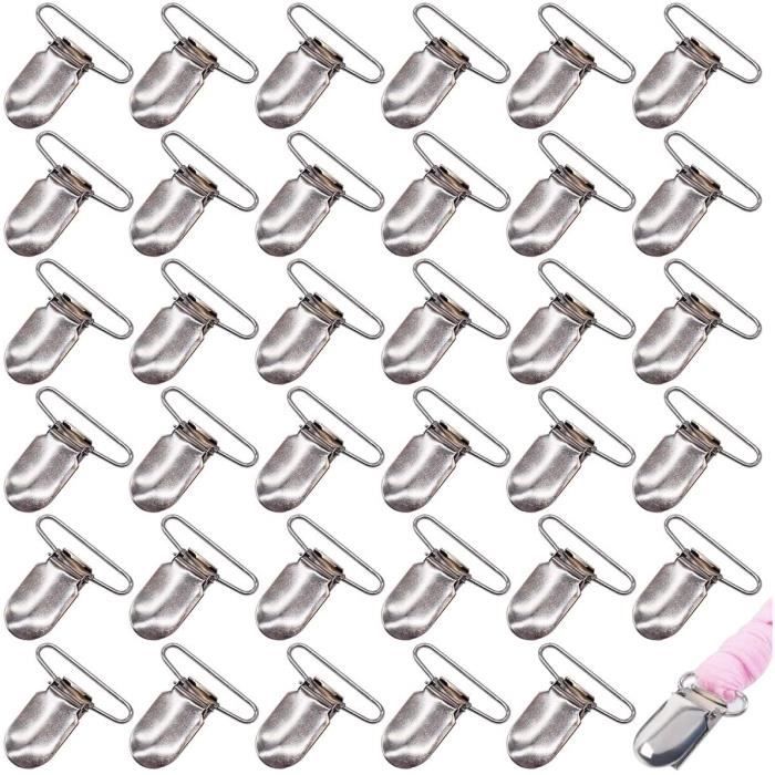 10 Pinces à Porte-jarretelles Walfront 25mm - Clips Ronds En Métal Pour DIY, Bretelles, Sangles, Couleur Blanc