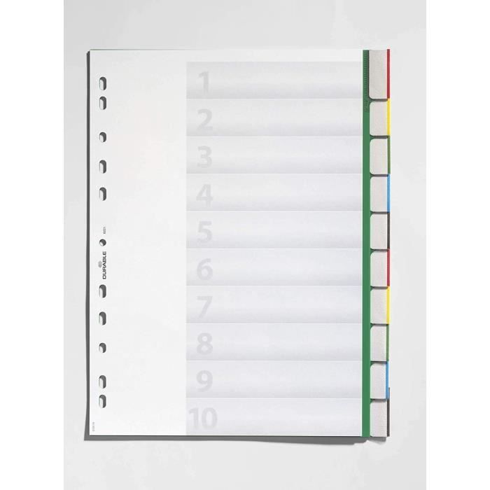 Intercalaires A4 15 Positions PVC Rigide Vert - Onglets Soudés Et Insertions 1-15/A-Z