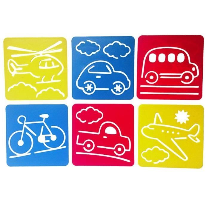SRIZIAN Lot De 20 Pochoirs De Dessin Colorés 15x21 Cm – Animaux, Dinosaures, Lettres, Véhicules – Plastique Réutilisable Pour Enfants & DIY