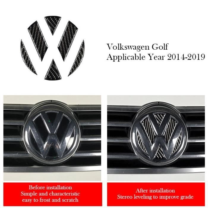 Accessoires auto intérieurs,Autocollant de décoration en Fiber de carbone  véritable, pour VW Volkswagen Golf 7, - Type Front Logo - Cdiscount Auto